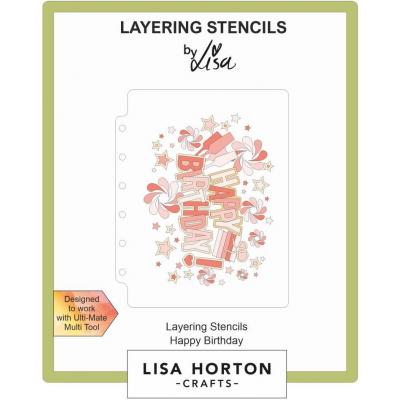 Lisa Horton Crafts Layering Stencils - Happy Birthday